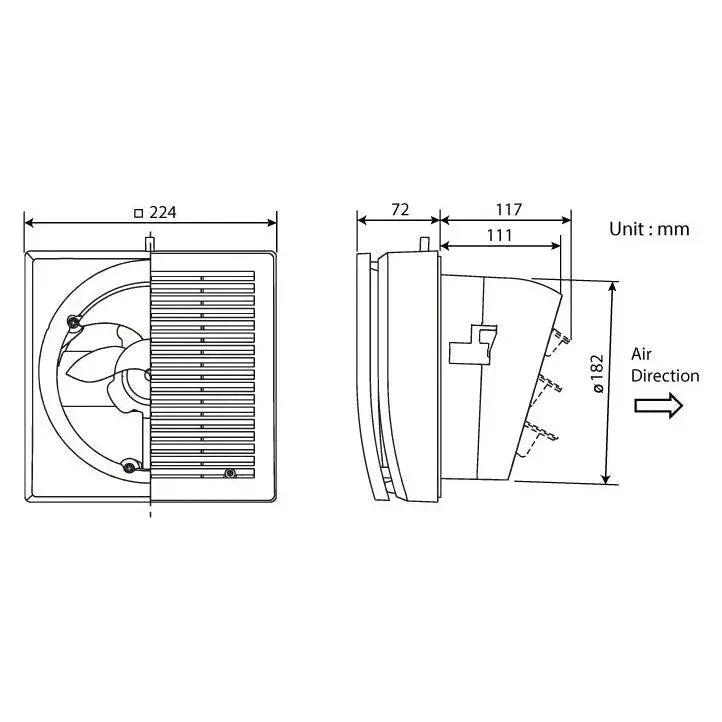 KDK Window Mount Exhaust Fan 6 Inch - 15WHCT