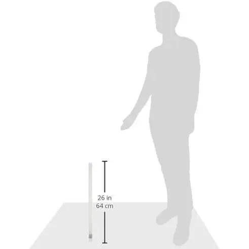 Philips LEDtube DE 600mm 8W T8 G13 tubelight, 765 Cool Daylight, 64 cm length shown beside a person.