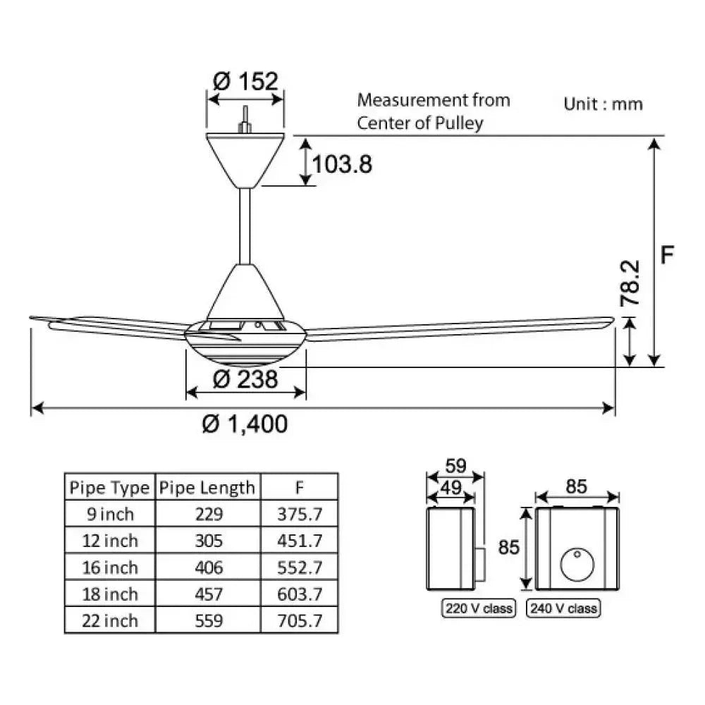 KDK Electric Ceiling Fans - X56XG