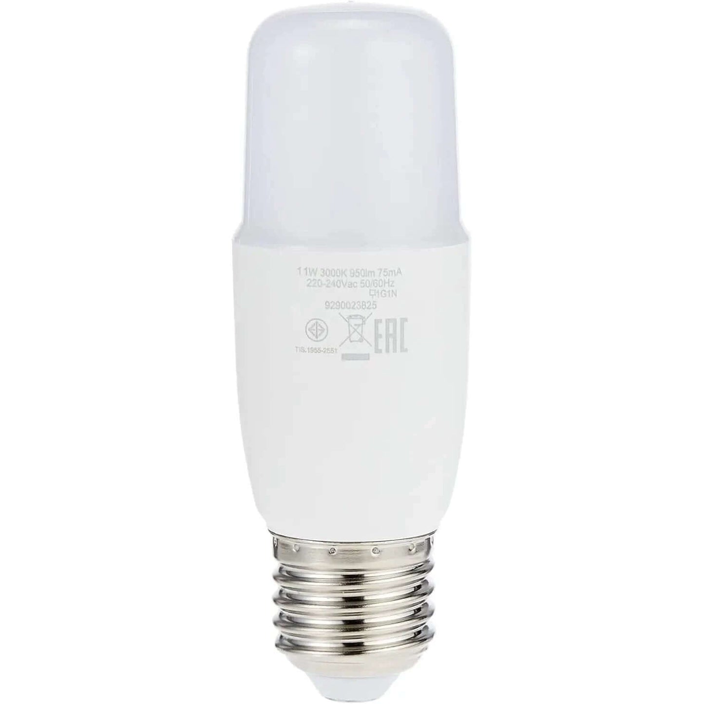 Philips Essential DL Stick LED Bulb, 11W, E27 base, 3000K warm white, front view.