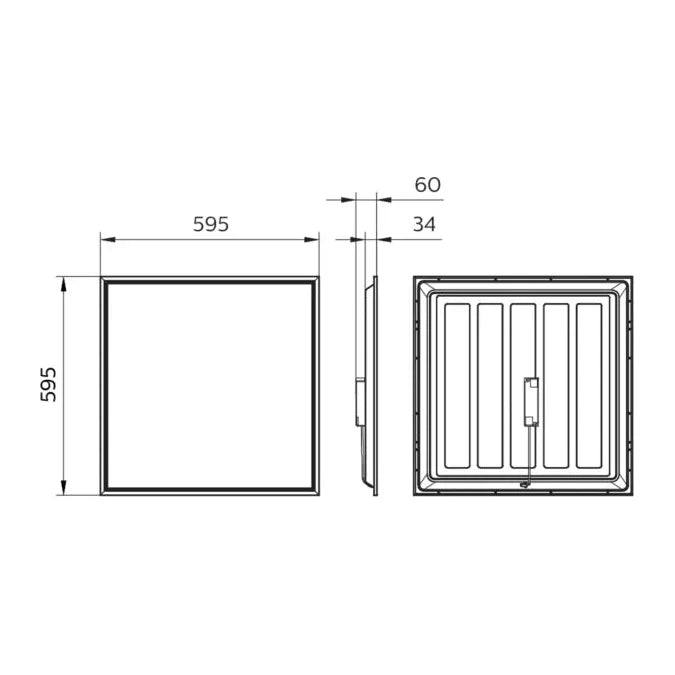 Philips 60x60 LED panel diagram