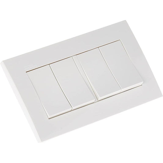 श्नाइडर इलेक्ट्रिक विवेस, 4 गैंग, स्विच, 10A 250V, सफ़ेद, KB34