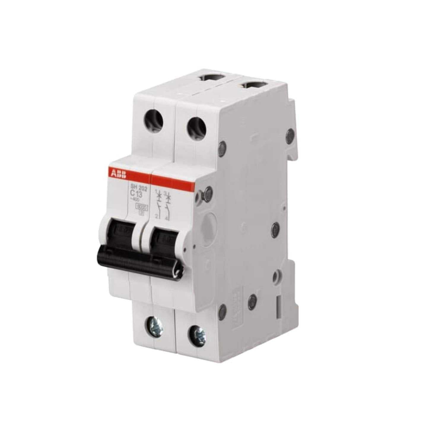 ABB Double pole Miniature Circuit Breaker 16A DP MCB C SH202-C16 - Deluxe Electricals