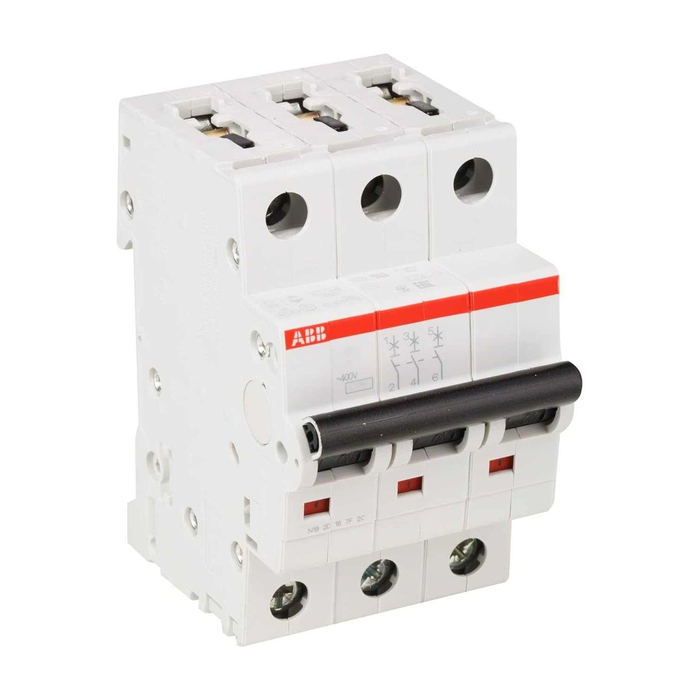 ABB Three pole Miniature Circuit Breaker 10A TP MCB 6KA TYPE C SH203-C10 2CDS213001R0104 - Deluxe Electricals