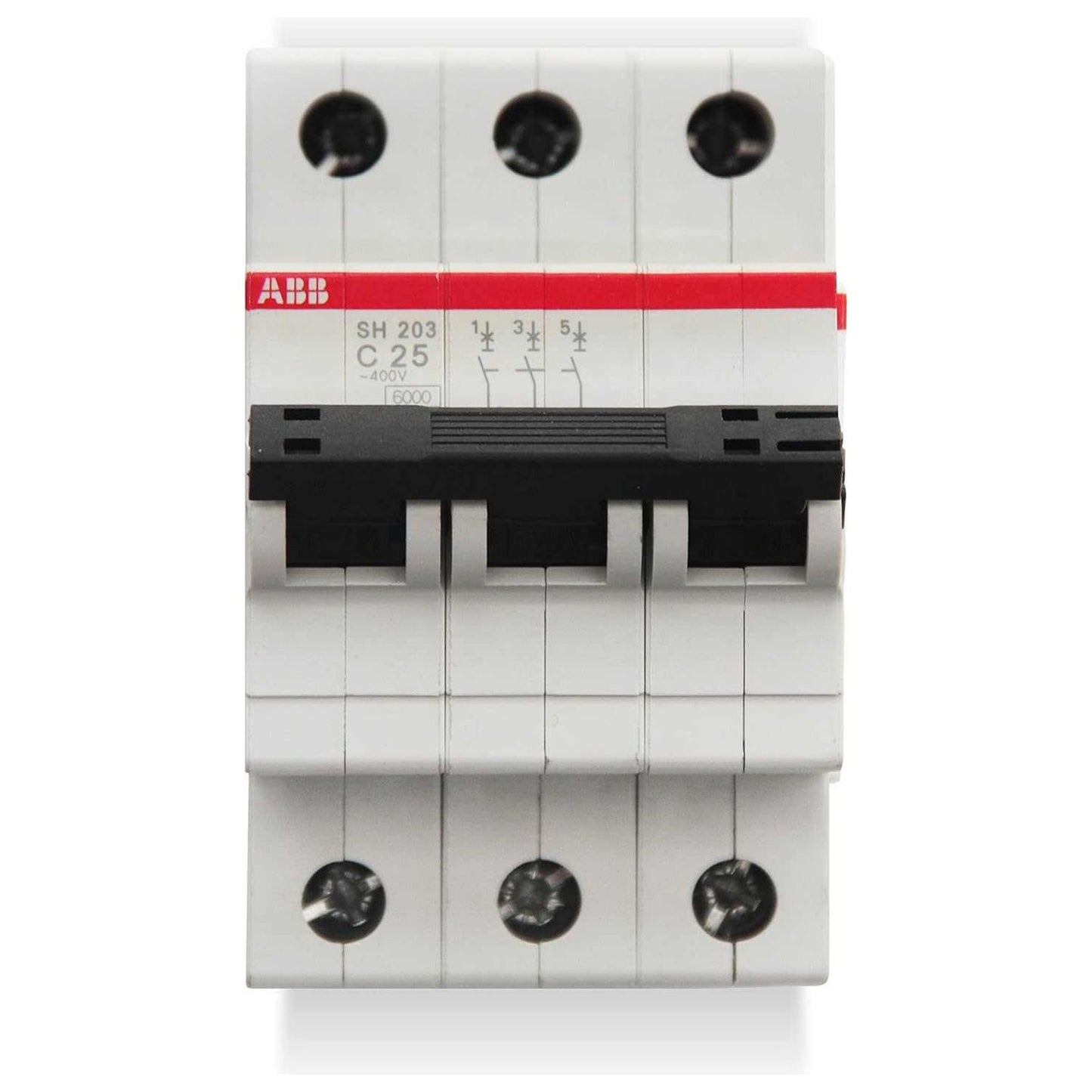 Abb Three Pole Miniature Circuit Breaker 25A Tp Mcb 6Ka Type C Sh203-C25 2Cds213001R0254 - Deluxe Electricals
