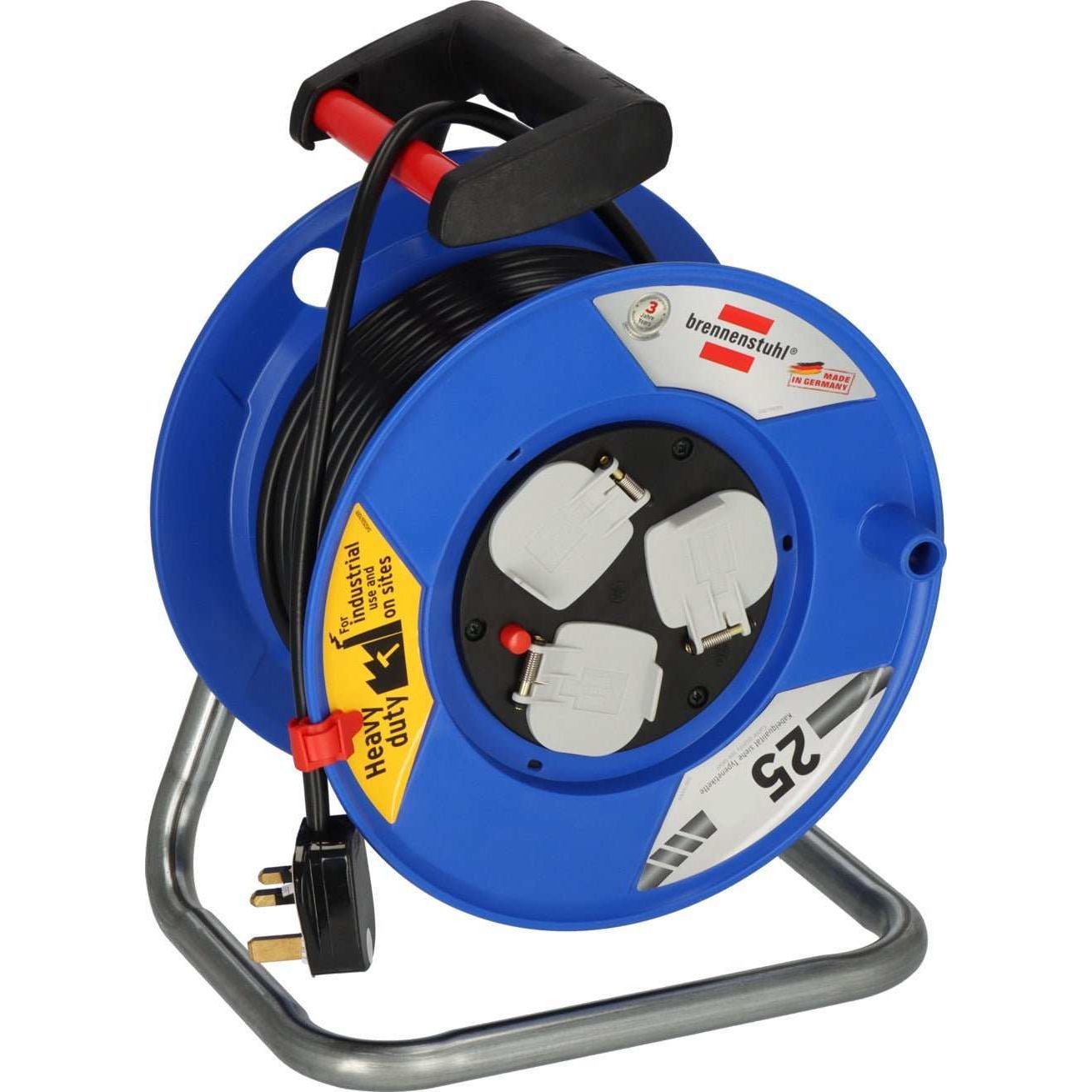 Brennenstuhl Garant Cable Reel: German-Made 13A 3-Way Power Distribution Hub - Deluxe Electricals