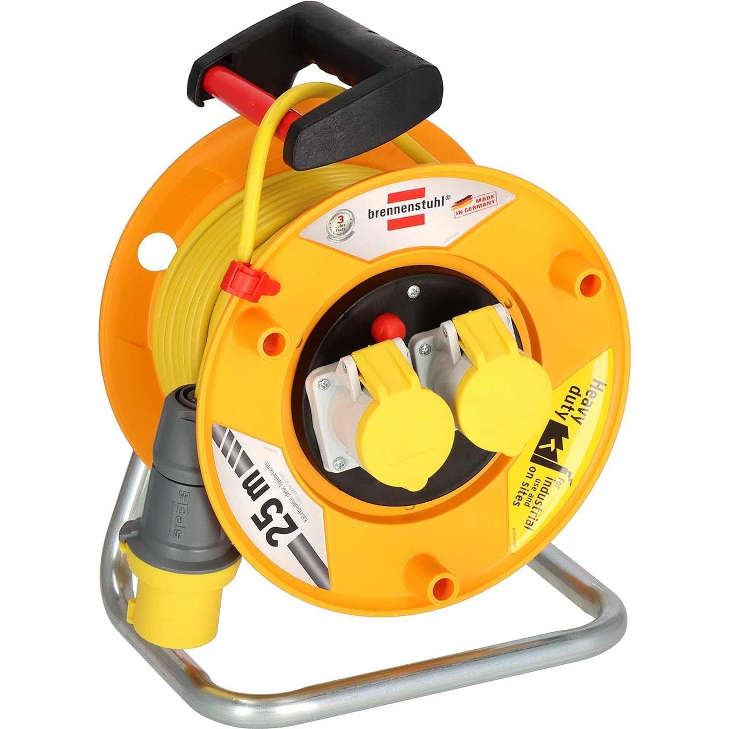 Brennenstuhl Garant 110V CEE 2 cable reel 25m H05VV-F 3G1,5 1148773 - Deluxe Electricals