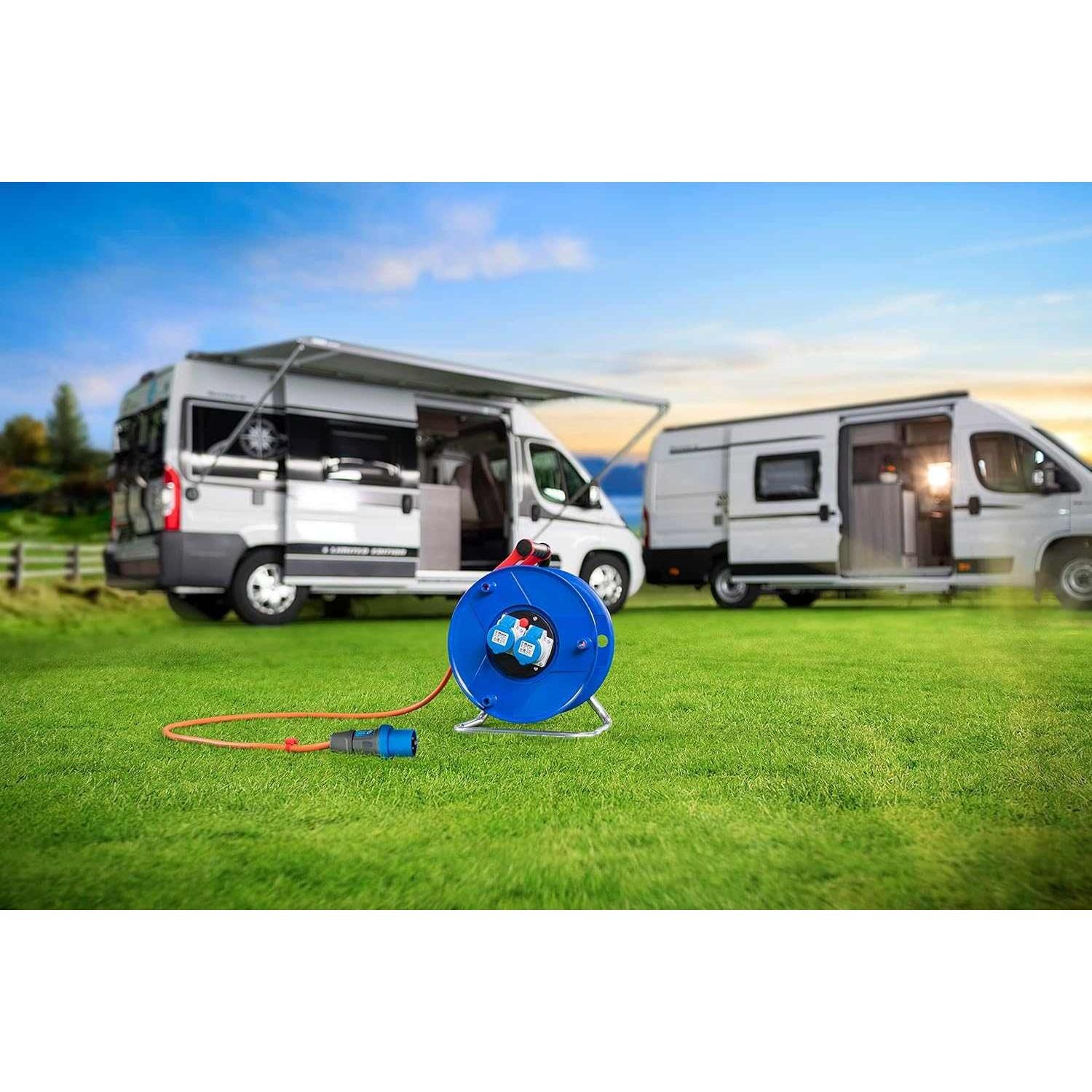 Brennenstuhl Garant 2-Socket Cable Reel IP44 25Mtr 1182760100 - Deluxe Electricals