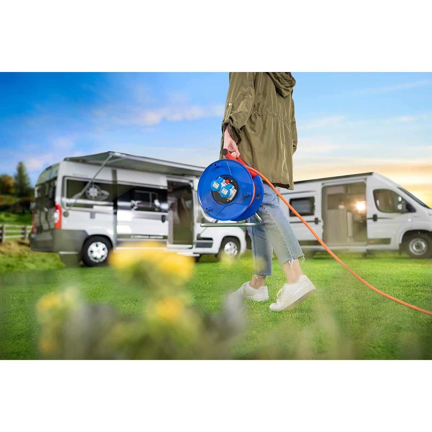 Brennenstuhl Garant 2-Socket Cable Reel IP44 25Mtr 1182760100 - Deluxe Electricals