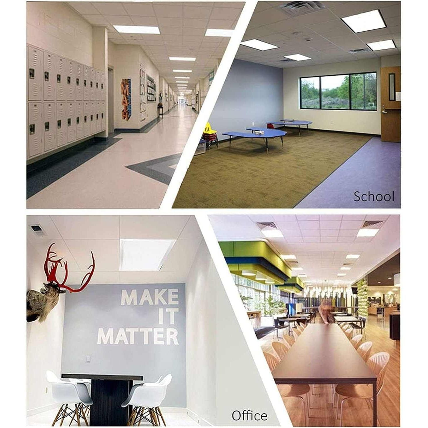 ESNCO Panel Light 60 Watt LED Ceiling Light, White, 60 x 60 Square - Deluxe Electricals