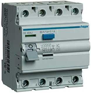 HAGER Earth Leakage Circuit Breaker RCCB 25A 4P 100MA ELCB CEC426J ONEKONEKT - Deluxe Electricals