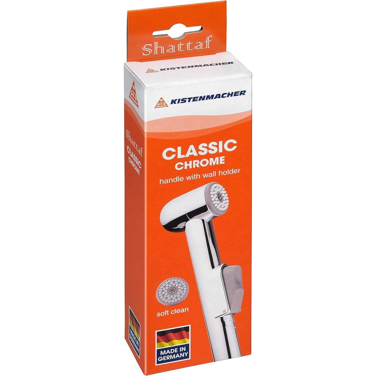 Kistenmacher Bidet sprayer handle CLASSIC chrome, set with replacement bidet handle and wall holder, Made in Germany - Deluxe Electricals