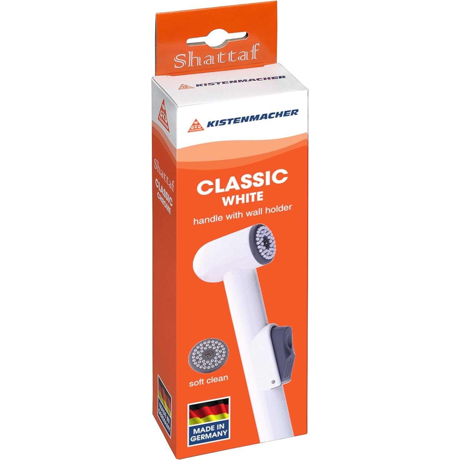 Kistenmacher Bidet sprayer handle CLASSIC white, set with replacement bidet handle and wall holder, Made in Germany - Deluxe Electricals