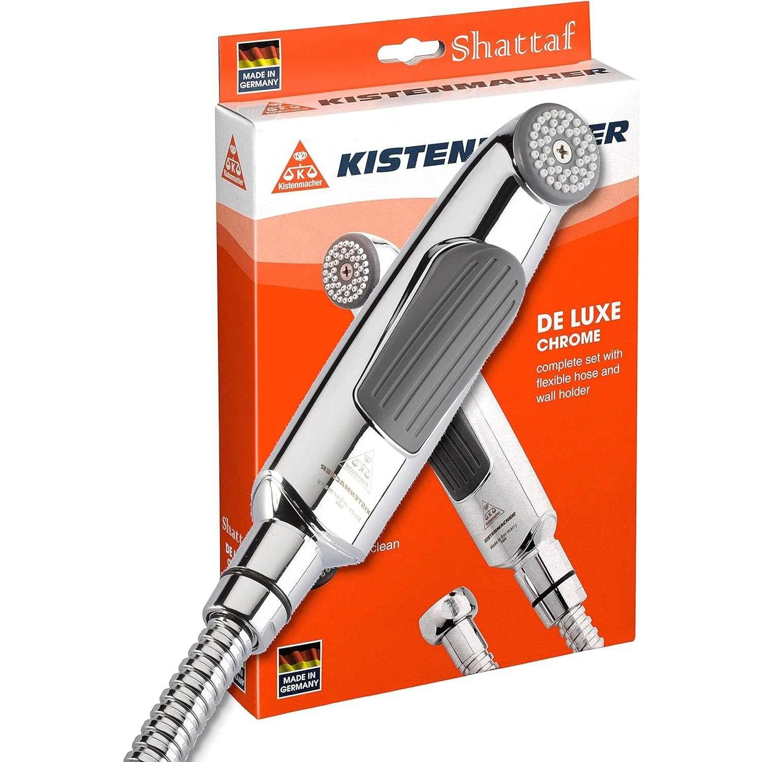 Kistenmacher Deluxe Chrome, Complete Set with bidet handle and 100 cm flexible metal hose, Made in Germany - Deluxe Electricals