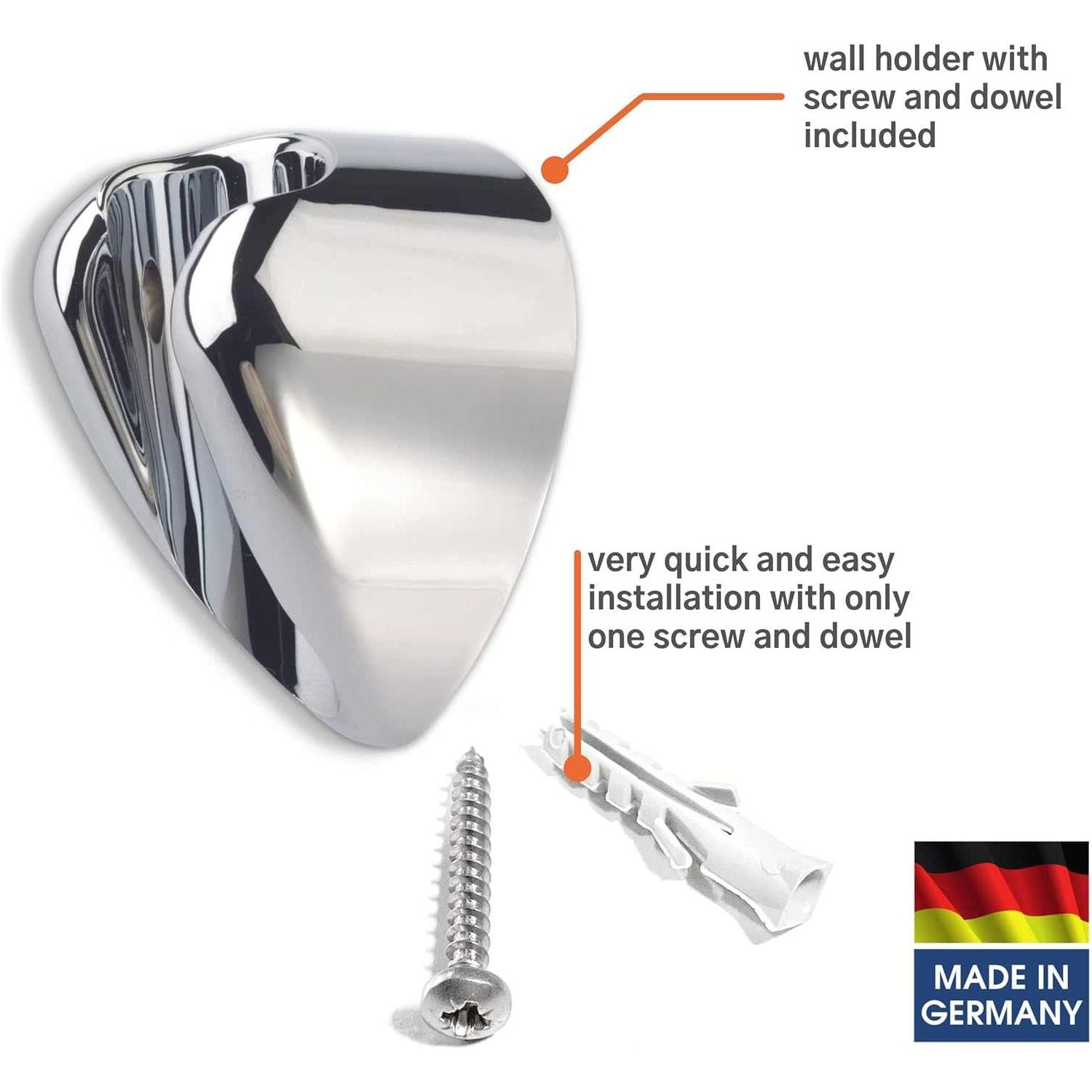 Kistenmacher Deluxe Chrome, Complete Set with bidet handle and 100 cm flexible metal hose, Made in Germany - Deluxe Electricals