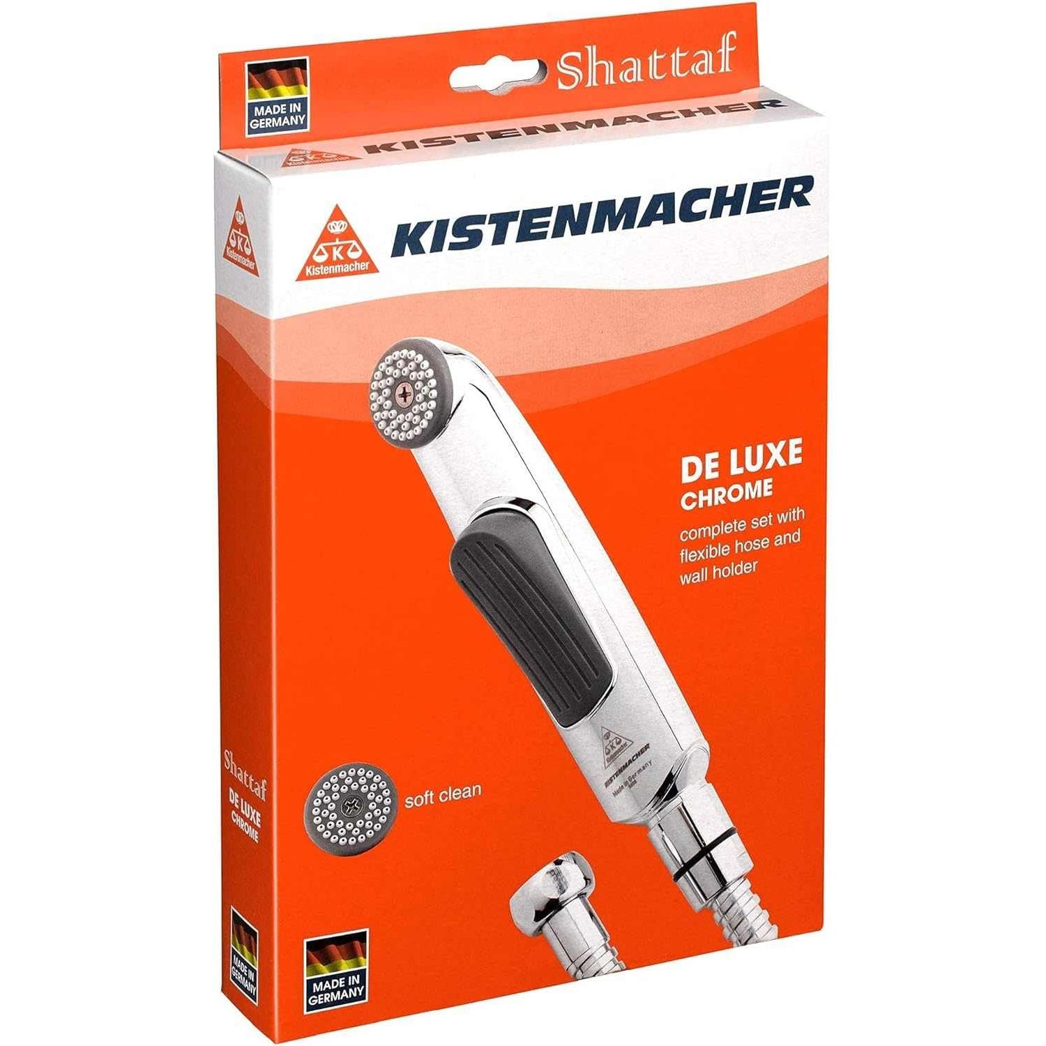Kistenmacher Deluxe Chrome, Complete Set with bidet handle and 100 cm flexible metal hose, Made in Germany - Deluxe Electricals