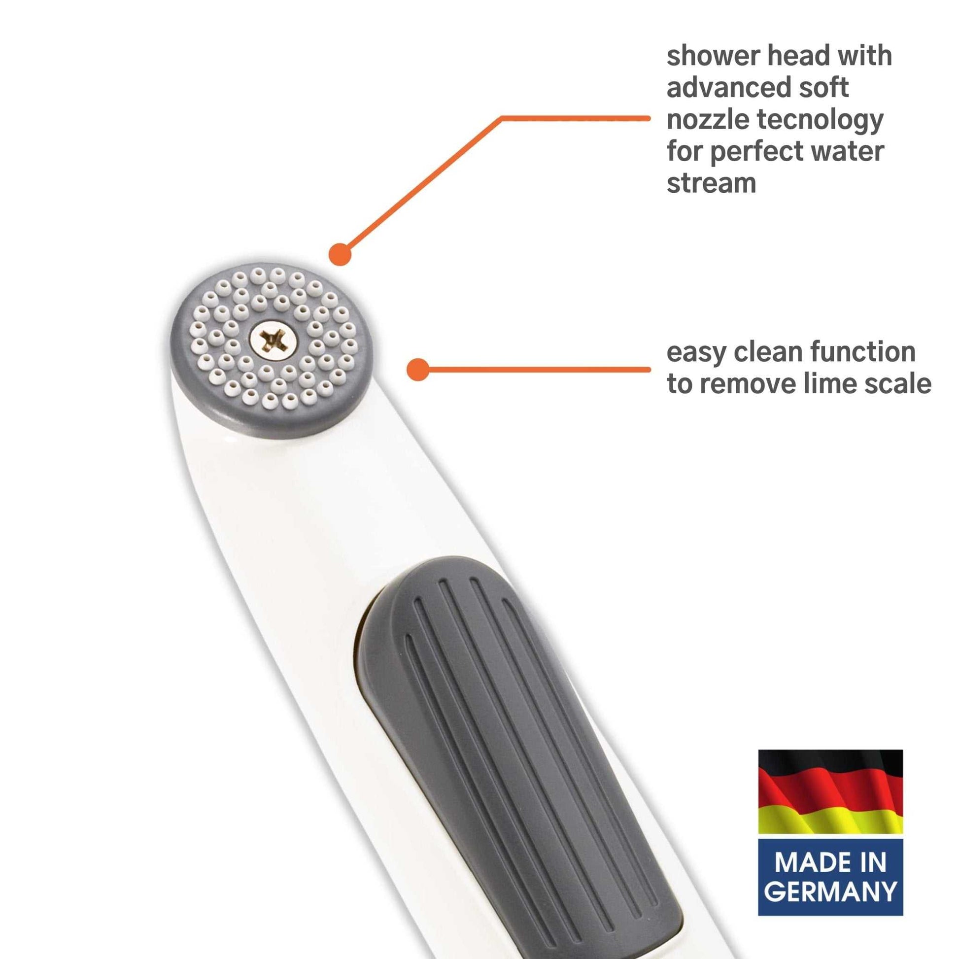 Kistenmacher Deluxe White, complete with Bidet handle and 100 cm flexible metal hose, Made in Germany - Deluxe Electricals