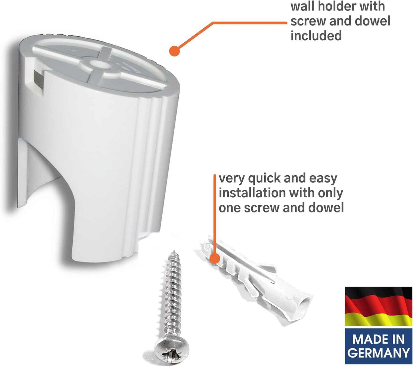 Kistenmacher Shattaf Toilet Spray Classic, White, Set with bidet handle, 100 cm flexible hose and wall holder - Deluxe Electricals