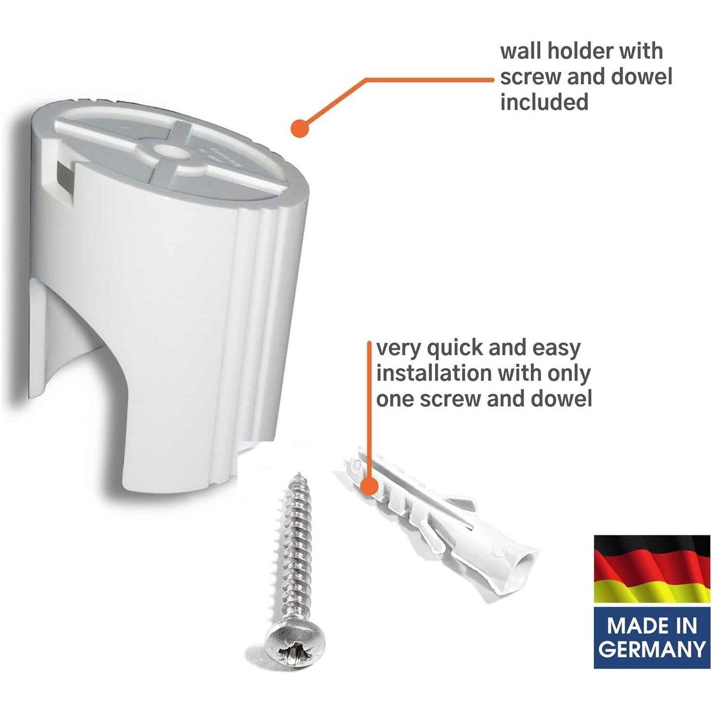 Kistenmacher Shattaf Toilet Spray Classic, White, Set with bidet handle, 100 cm flexible hose and wall holder - Deluxe Electricals