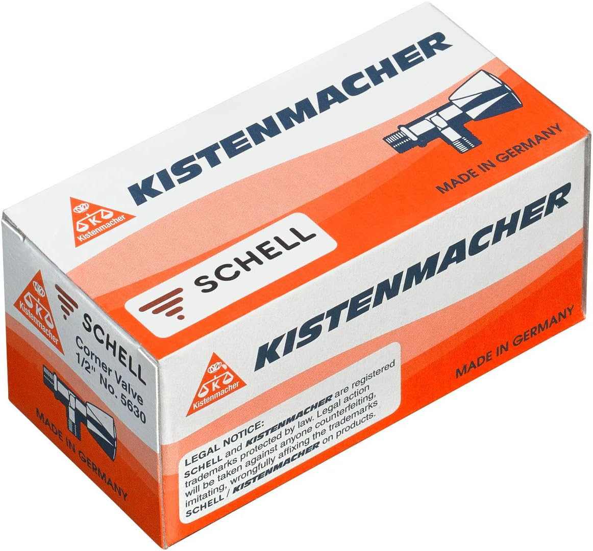 Kistenamacher Angle Valve 1/2" x 1/2", 5630 G0 0220, Made in Germany - Deluxe Electricals
