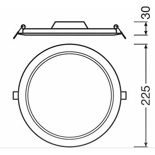 Ledvance 18W 8inch 6500K LED Slim Round Downlight Luminaire, White - Deluxe Electricals