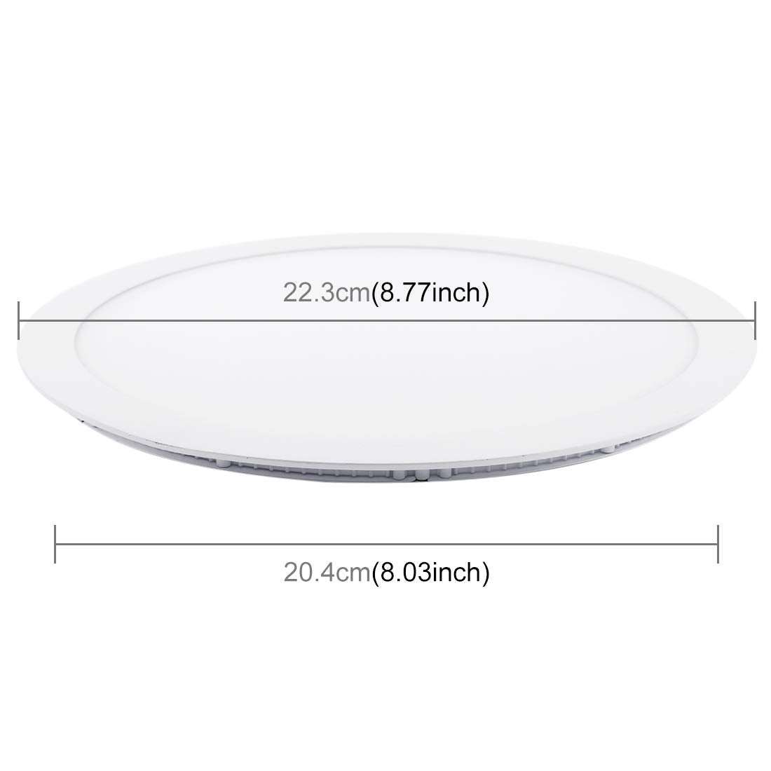 Max 20W 8-inch LED Ceiling Light Panel, Round Ultrathin, AC185-265V With Driver, Light Color Warm White) - Deluxe Electricals