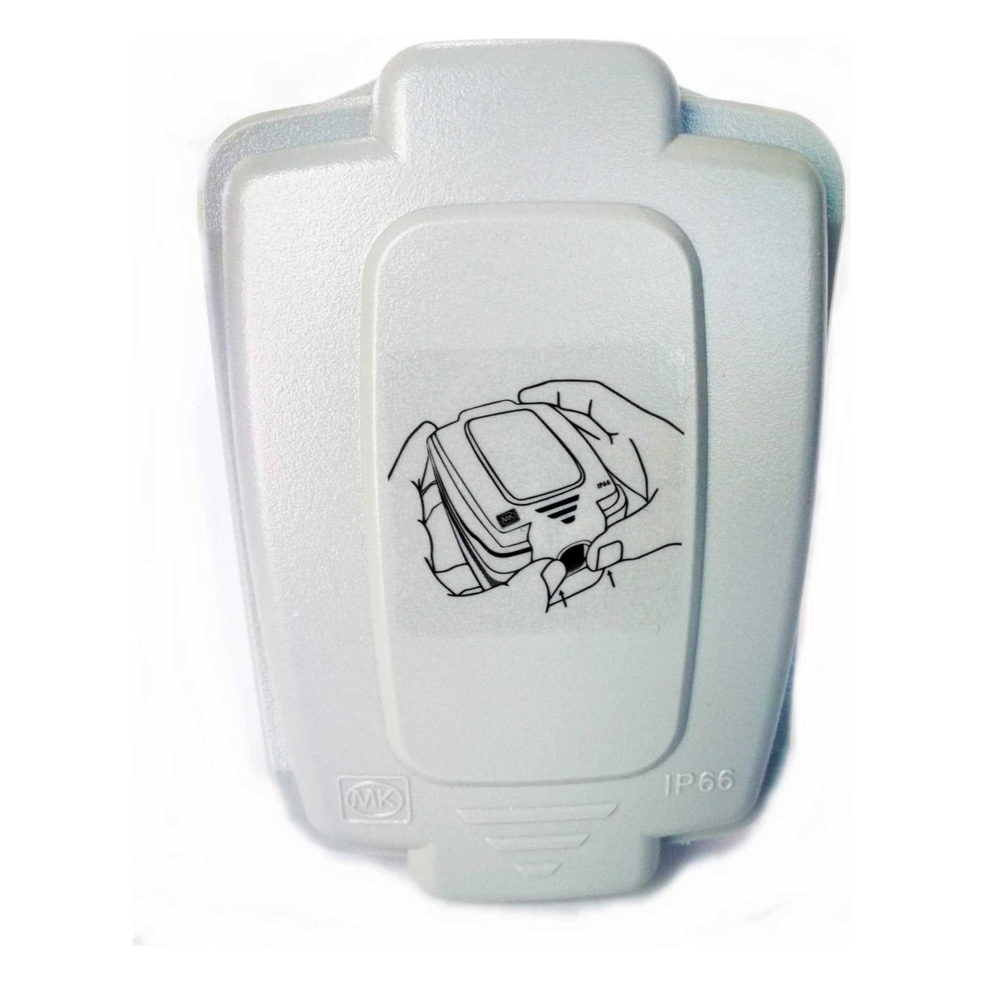 MK MASTERSEAL - 86893GRY - 15 Amps Switched Socket Outlet - Deluxe Electricals