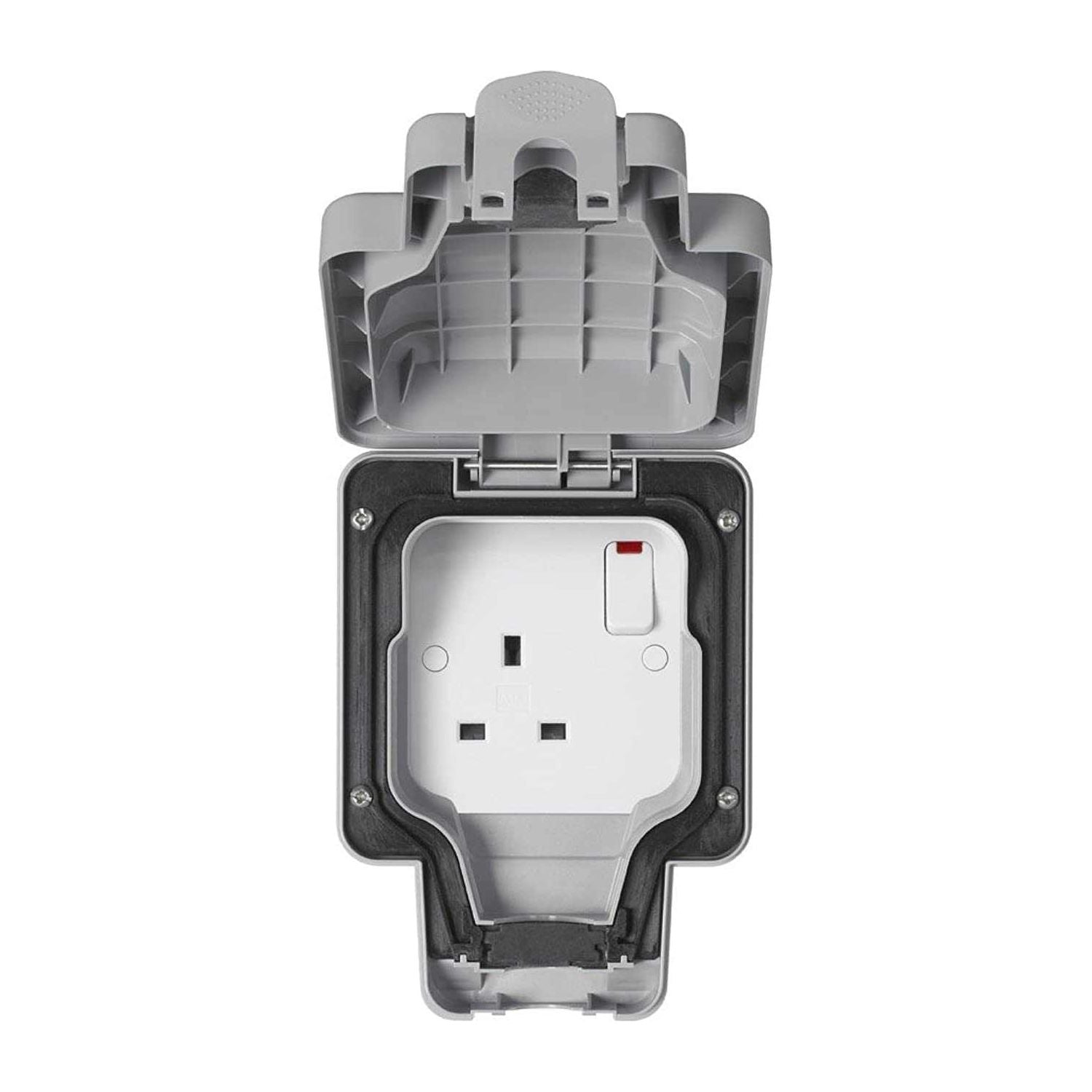 MK Masterseal Plus K56486GRY 13 amp 1-Gang Switched Socket - Deluxe Electricals