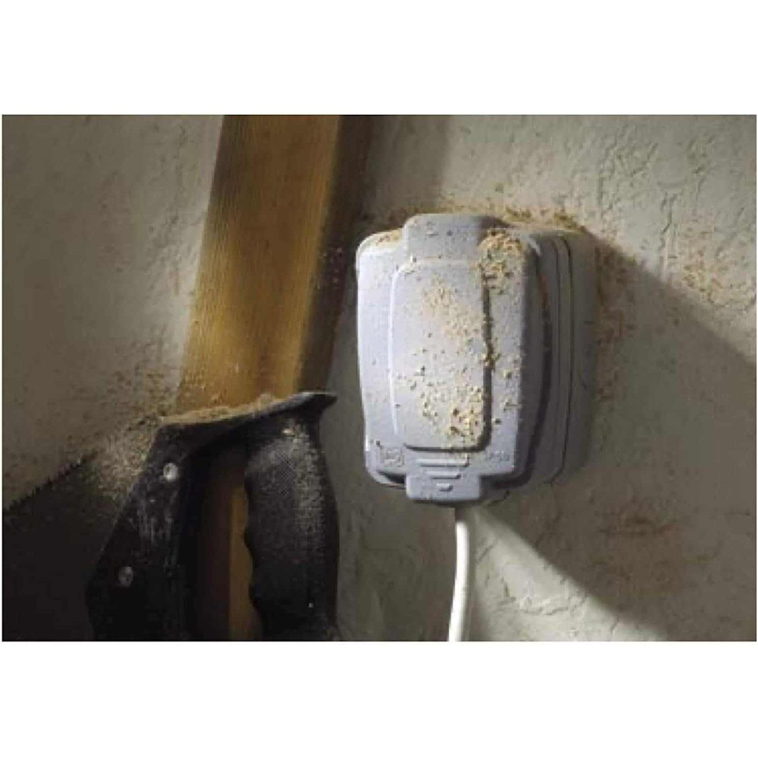Mk  Weather Proof Electric Masterseal Compact With 3 Gang 2 Way Switch 86403GRY - Deluxe Electricals