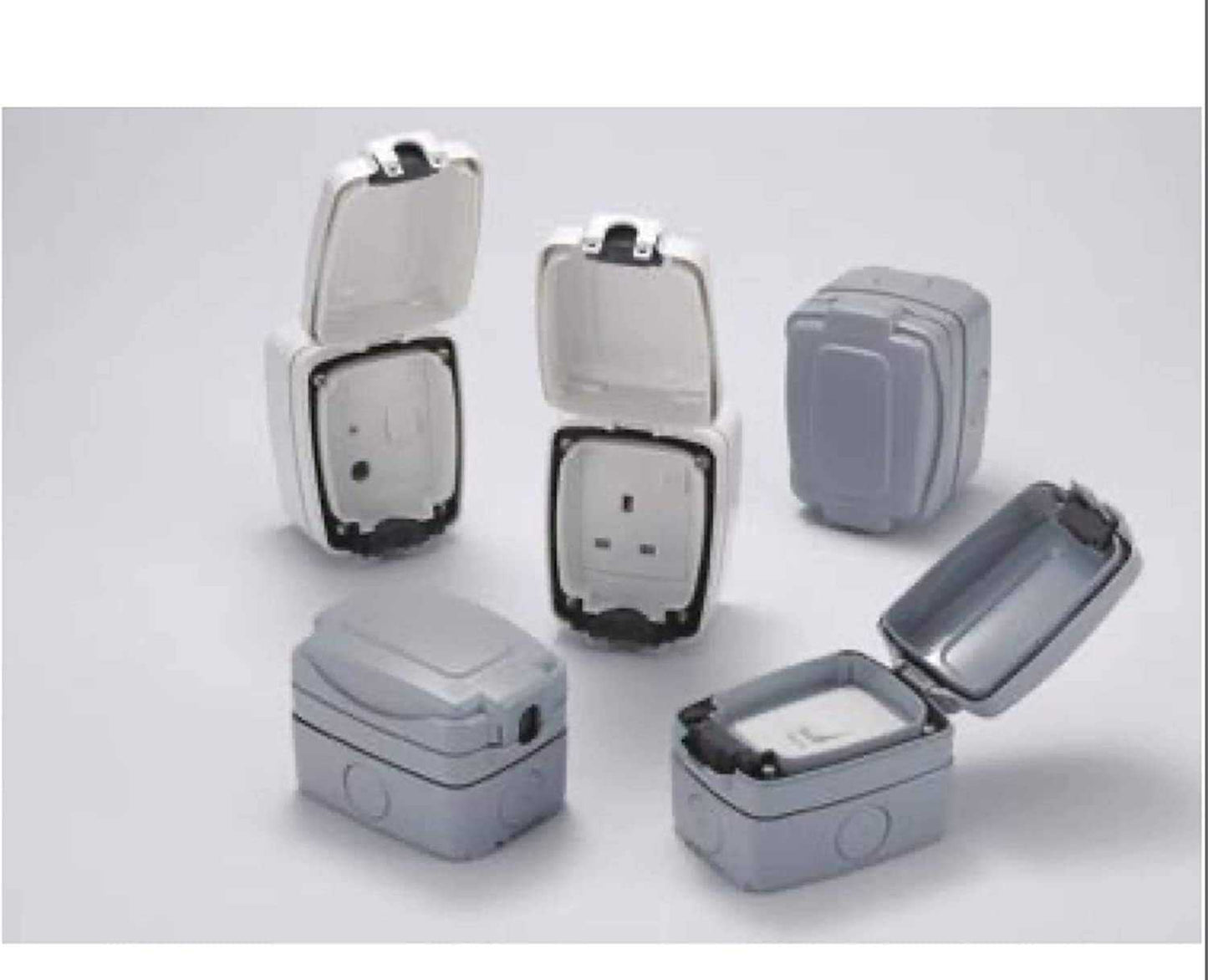 Mk Weather Proof Electric Masterseal Compact With 3 Gang 2 Way Switch 86403GRY - Deluxe Electricals