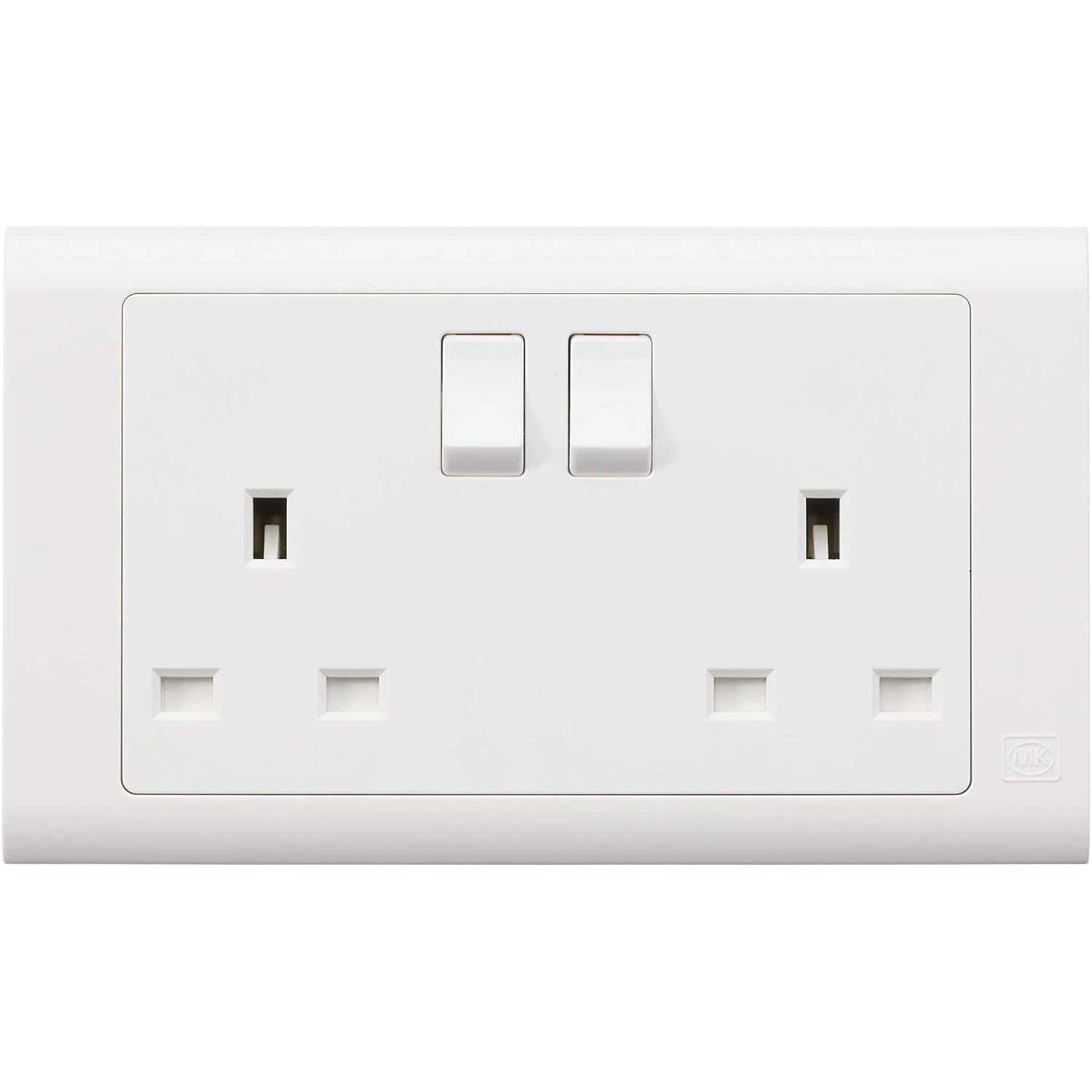 MK Electric Switched Socket 2G 13A Essential MV2747WHI - Deluxe Electricals
