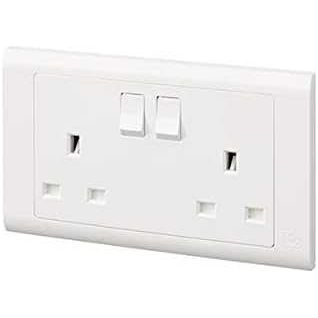 MK Electric Switched Socket 2G 13A Essential MV2747WHI - Deluxe Electricals
