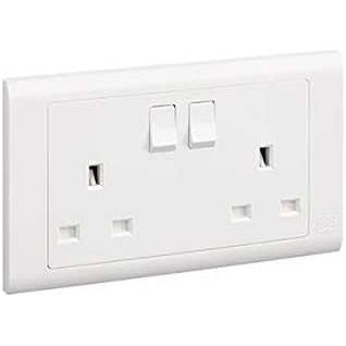 MK Electric Switched Socket 2G 13A Essential MV2747WHI - Deluxe Electricals