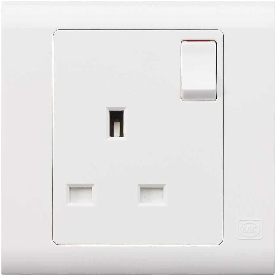 MK Essentials 13A 1G SP Switched Socket ,White MV2757WHI - Deluxe Electricals