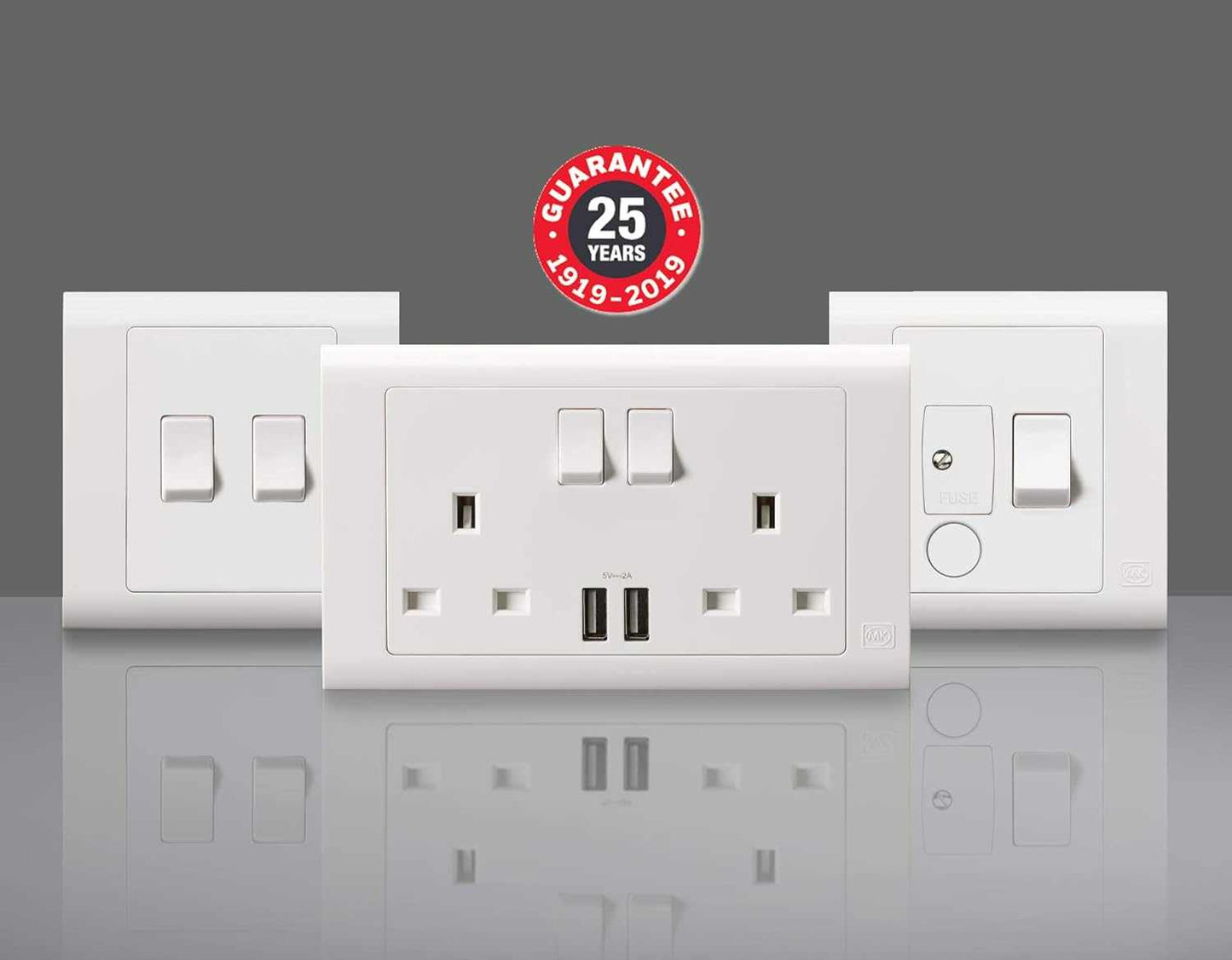 MK Essentials 13A 1G SP Switched Socket ,White MV2757WHI - Deluxe Electricals