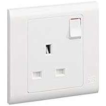 MK Essentials 13A 1G SP Switched Socket ,White MV2757WHI - Deluxe Electricals