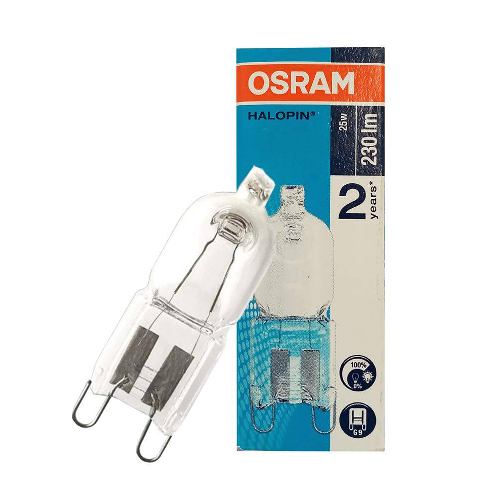 Osram HALOPIN Standard | 230 V Halogen lamps 25W, 66725 Base G9, Warm White/2700k - 230 lm - Deluxe Electricals