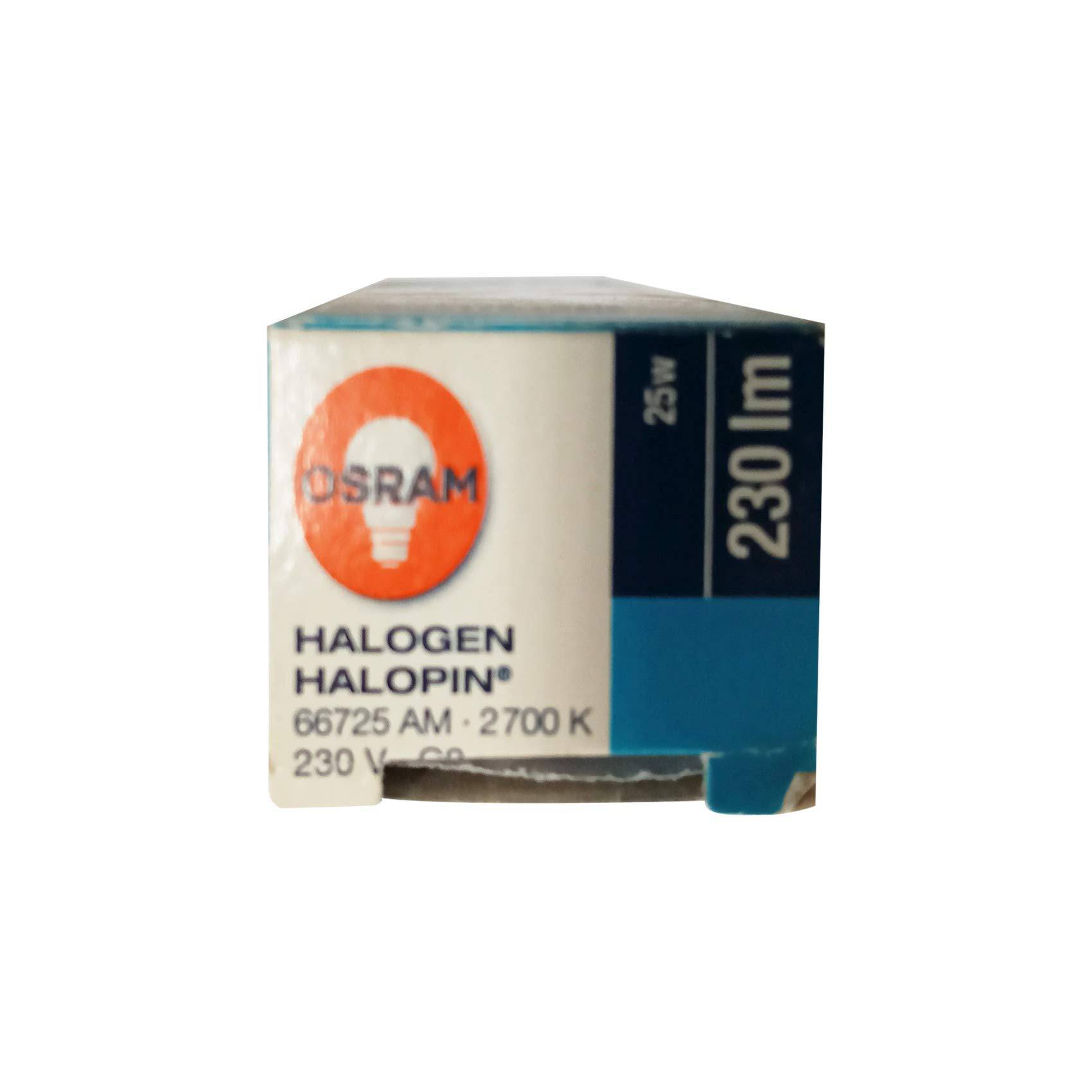 Osram HALOPIN Standard | 230 V Halogen lamps 25W, 66725 Base G9, Warm White/2700k - 230 lm - Deluxe Electricals