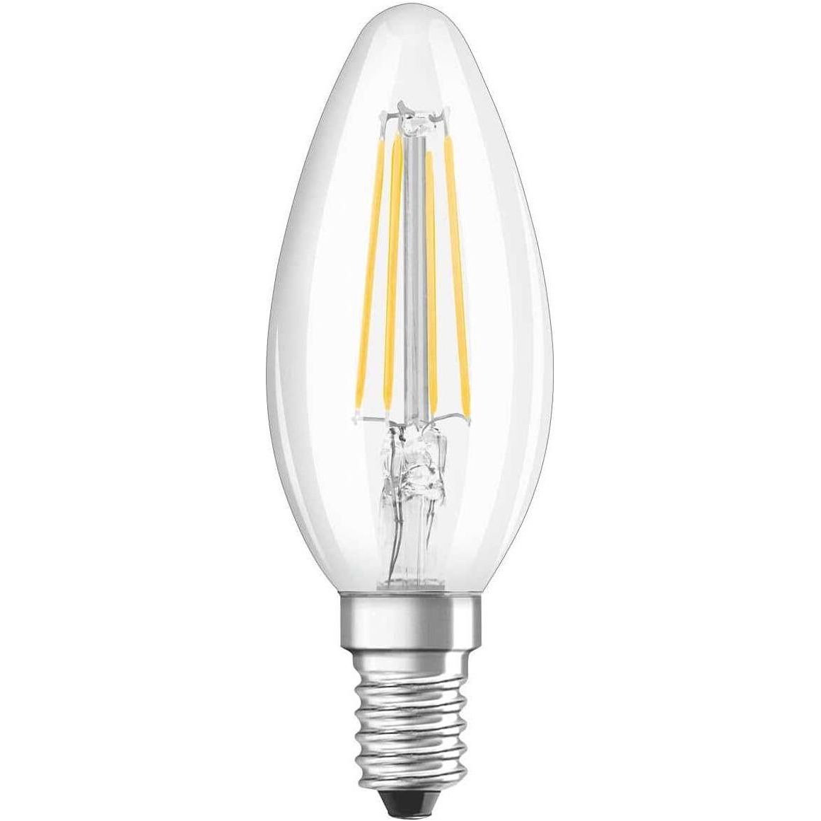 Osram LED Bulb E14 Filament Warm White 2700K 4W Classic B 40 Clear Light Non Dimmable Pack Of 10 - Deluxe Electricals
