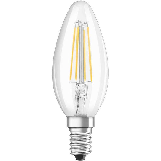 Osram LED Bulb E14 Filament Warm White 2700K 4W Classic B 40 Clear Light Non Dimmable Pack Of 10 - Deluxe Electricals