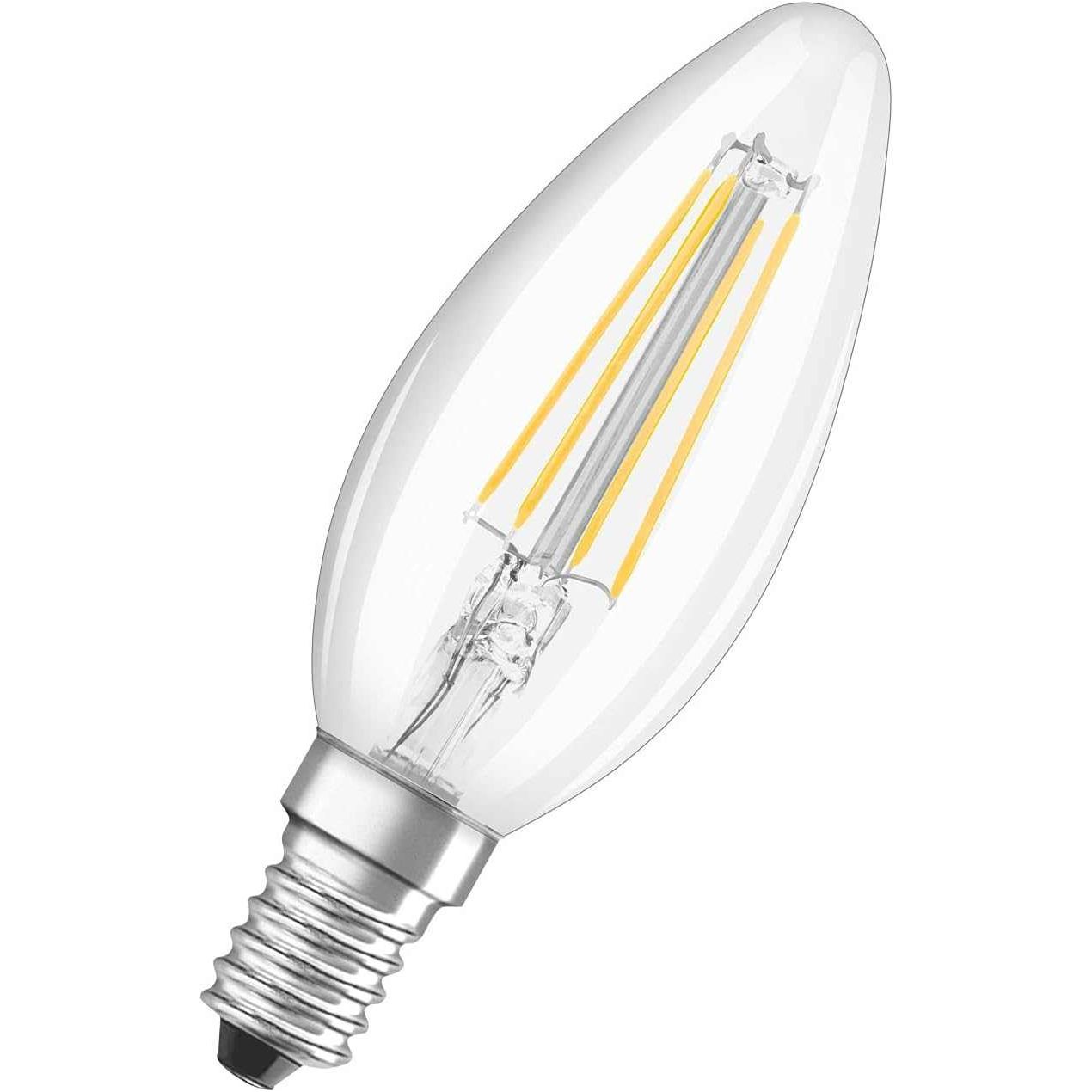 Osram LED Bulb E14 Filament Warm White 2700K 4W Classic B 40 Clear Light Non Dimmable Pack Of 10 - Deluxe Electricals