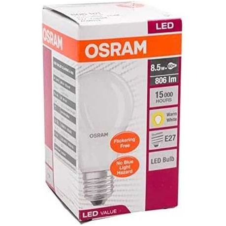 Osram LED Bulb Clas A 8.5W 2700K Warm White E27 Base - Pack of 10 - Deluxe Electricals