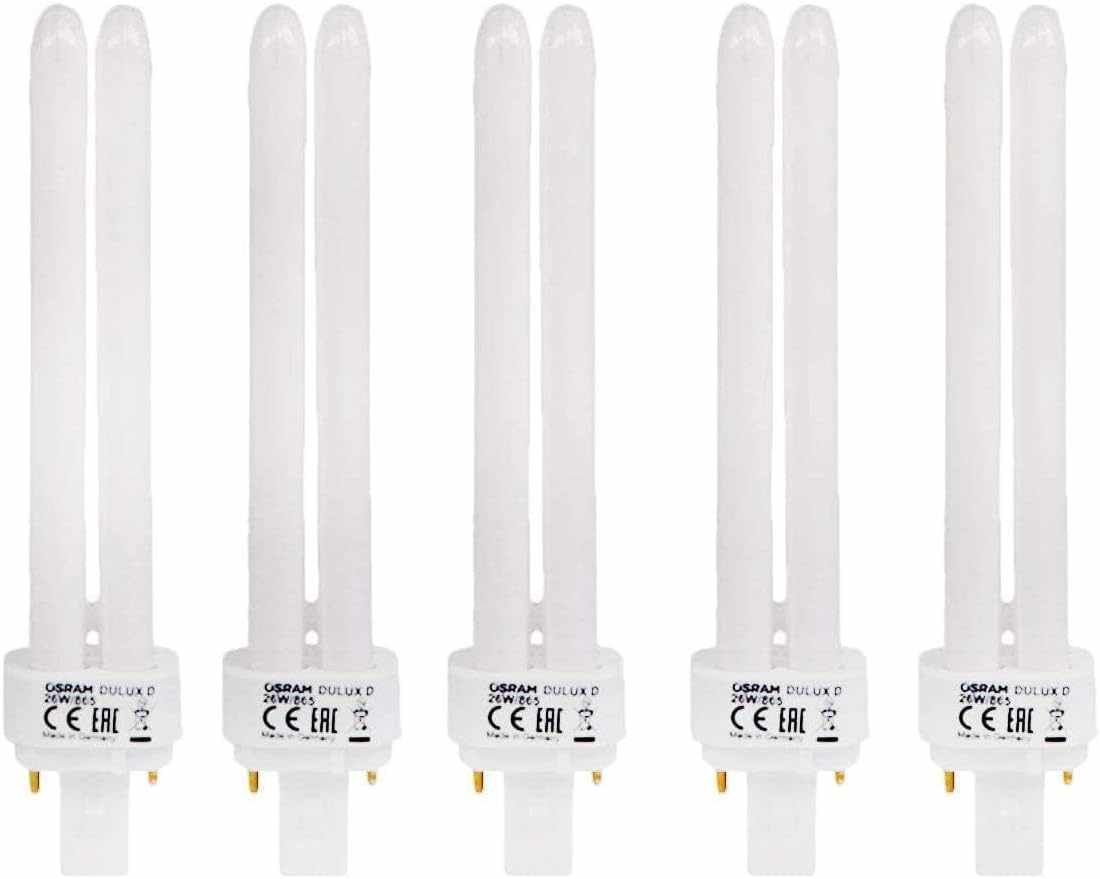 Osram 26W 2Pin Dulux D, Daylight - (Pack of 5) - Deluxe Electricals