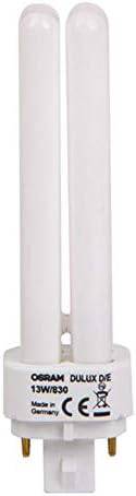 Osram PL Lamp Dulux D/E 13W 4Pin G24Q-1, 1800 Lm 3000K (Pack of 4) - Warm White - Deluxe Electricals