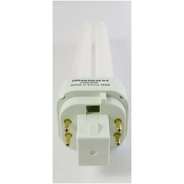 Osram PL Lamp Dulux D/E 26W 4Pin G24Q-3, 1800 Lm 3000K - Deluxe Electricals