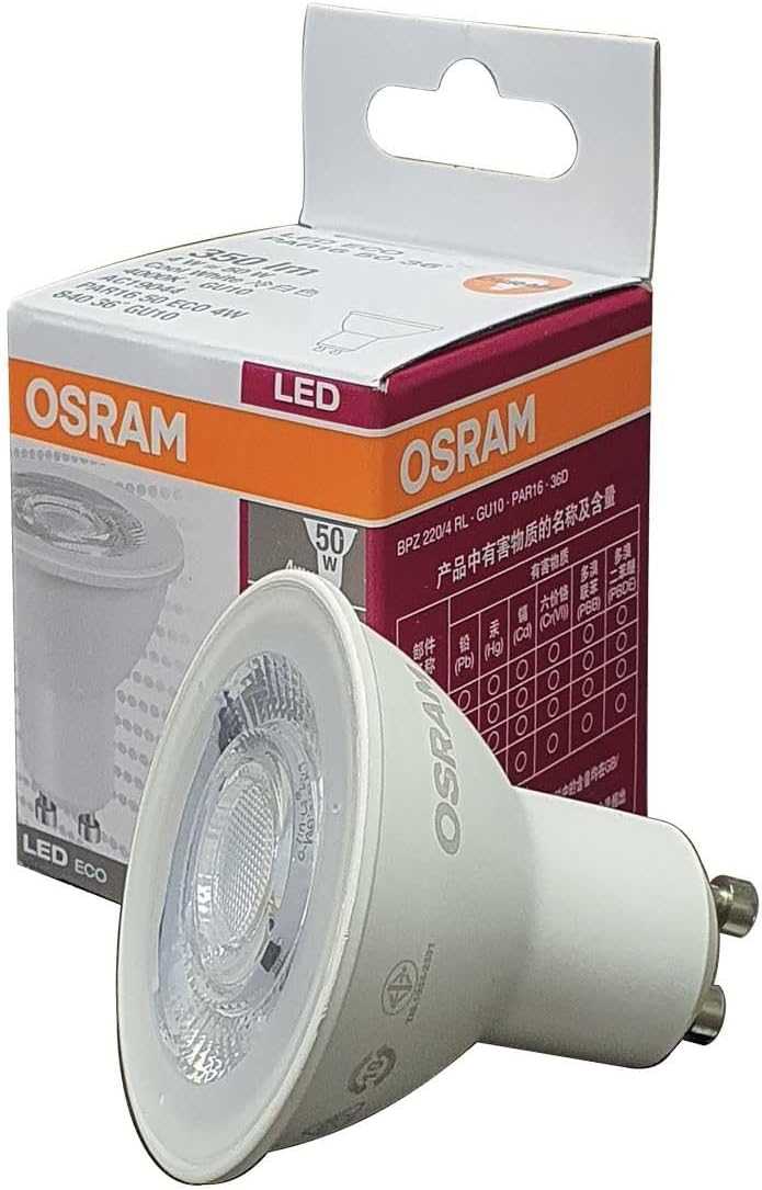 Osram Led Eco PAR16 5W/830 GU10 Warm White Non-Dimmable Bulb Pack Of 10 - Deluxe Electricals