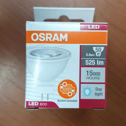 Osram LED ECO MR16 Spotlight GU5.3 Cool Daylight 6500K - Pack of 10 - Deluxe Electricals