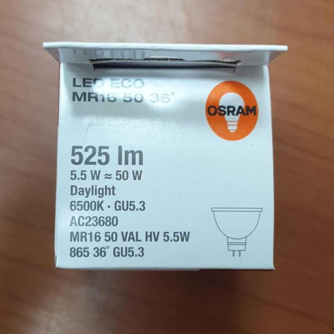 Osram LED ECO MR16 Spotlight GU5.3 Cool Daylight 6500K - Pack of 10 - Deluxe Electricals