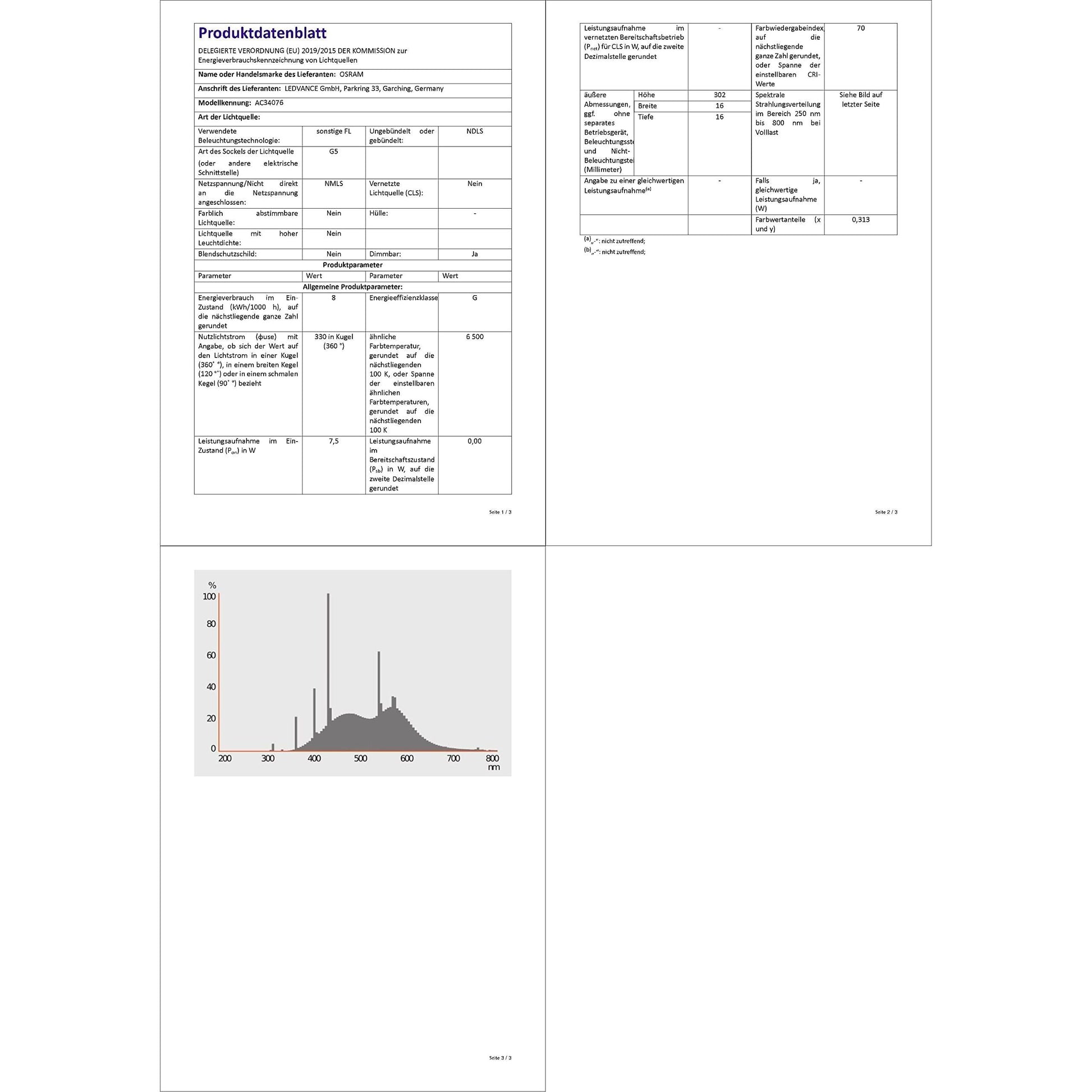 Osram Basic T5 Short, Fluorescent Lamps, G5L 8 W/765 - Deluxe Electricals