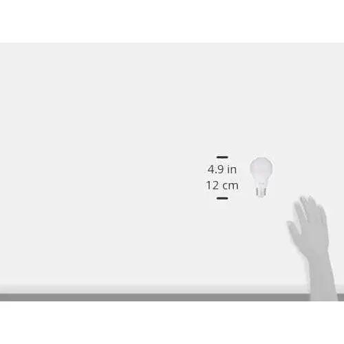 Philips Essential LED Bulb, E27 base, 11W, warm white 3000K; hand reaches toward the bulb.